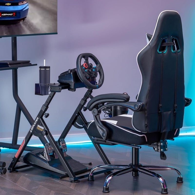 GTPLAYER Sim Racing Wheel Stand Simulator Cockpit Wheel Stand Racing Steering Shifter Mount fit for Logitech G25 G27 G29 G920 G923 Thrustmaster T330TS Gaming Stand Wheel Pedals NOT Included, Black - Image 5